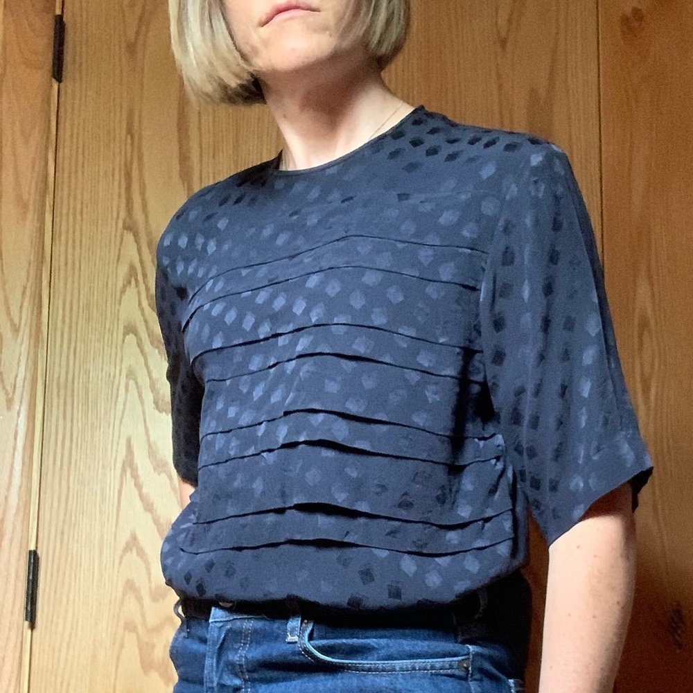 VTG- silk pin-tucked blouse - vintage